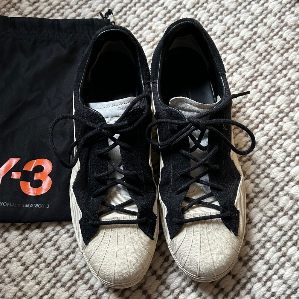 Y-3 Yohji Yamamoto Shell Toe Superstar Low Top Sneakers - Picture 3 of 6